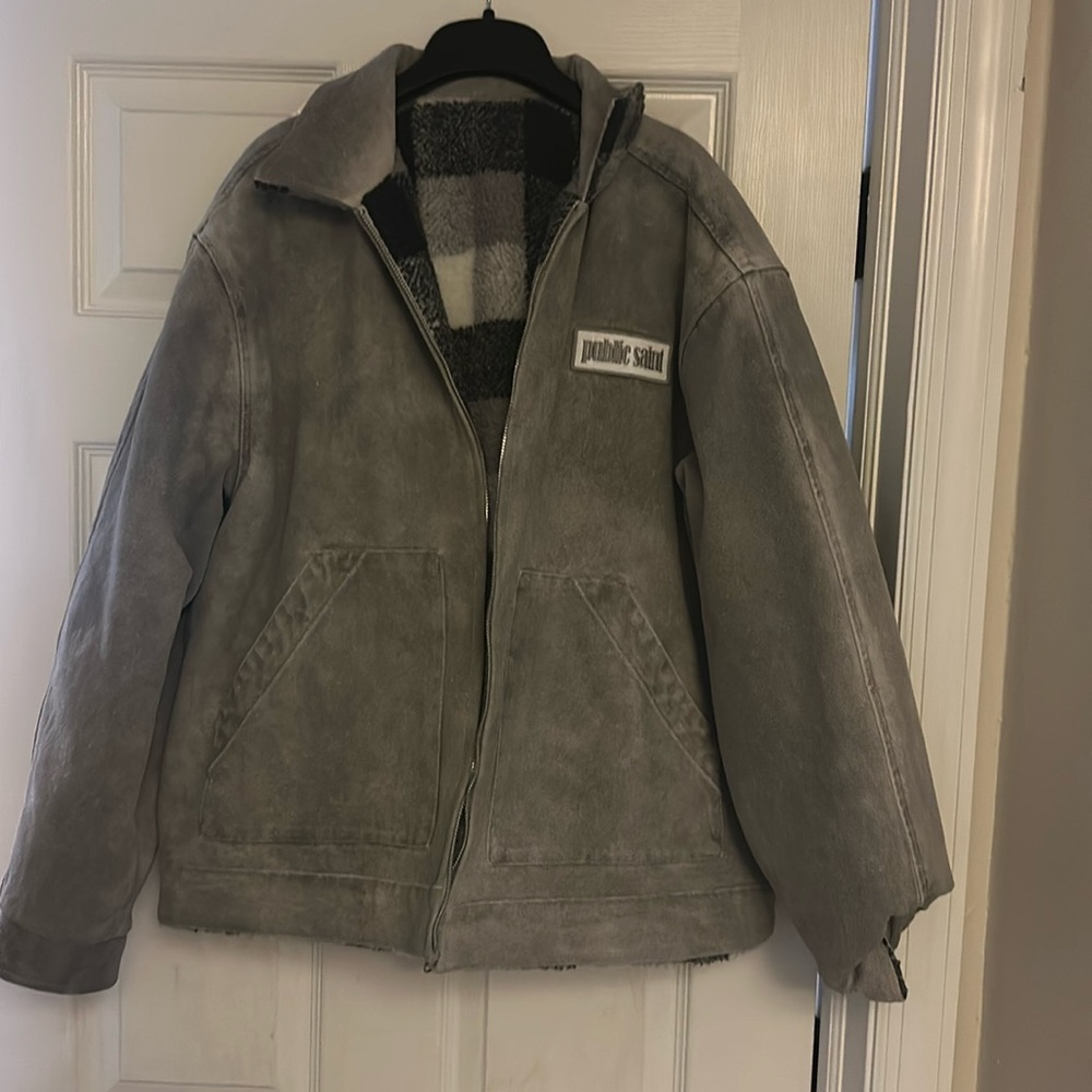 Public saint men’s reversible workwear/flannel jacket